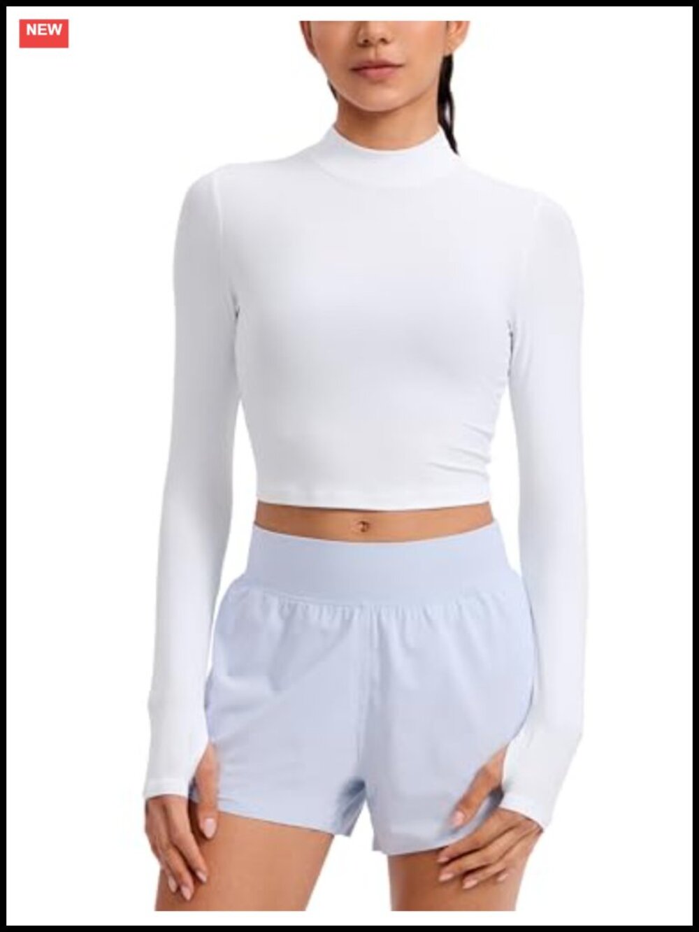 Cloudweight Mock Neck Crop Top Long Sleeve Athleisure